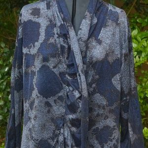 ROBERTO MAKALI PRINT CARDIGAN / BLUE / GRAY